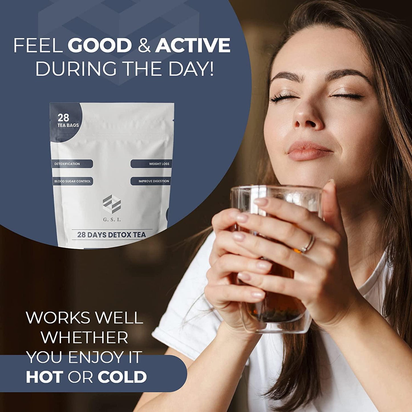 G. S. I. Detox Tea - Detox Tea for Weight Control - Detox Cleanse Herbal Tea Bags for Eliminating Toxins and Accelerate Digestion - 28-Days Liver and Body Cleanse 28-Days Improves Alertness and Mood