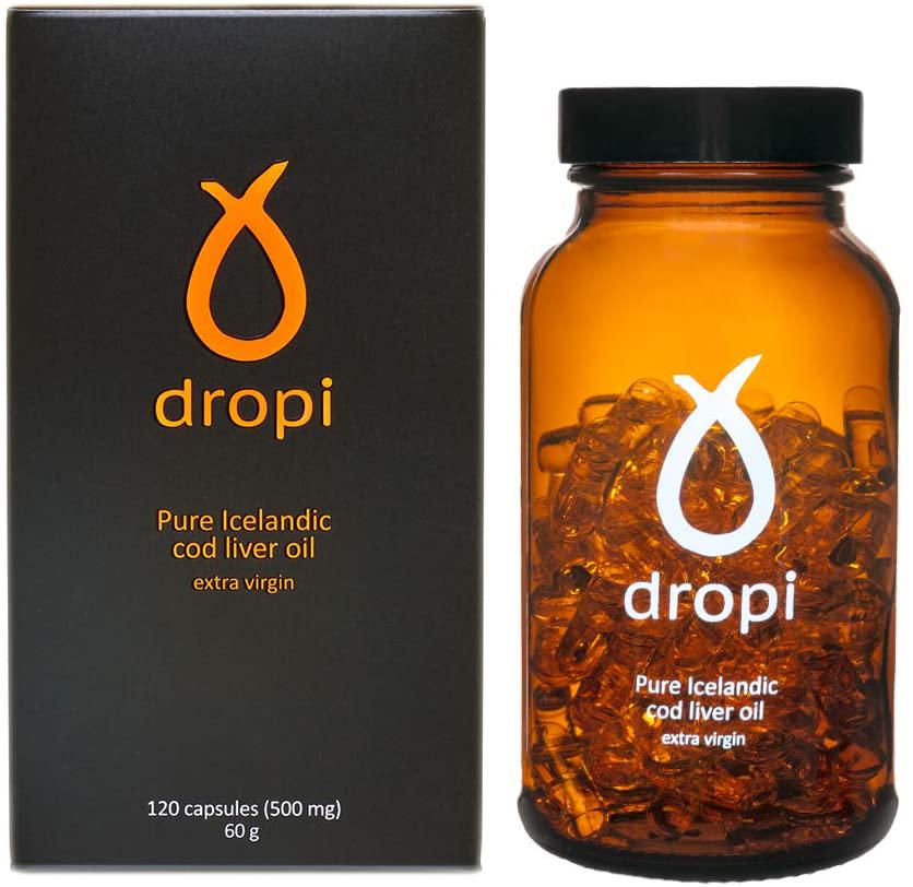 Gélules Dropi Pure islandaise à l'huile de morue vierge extra vierge - paquet de 120
