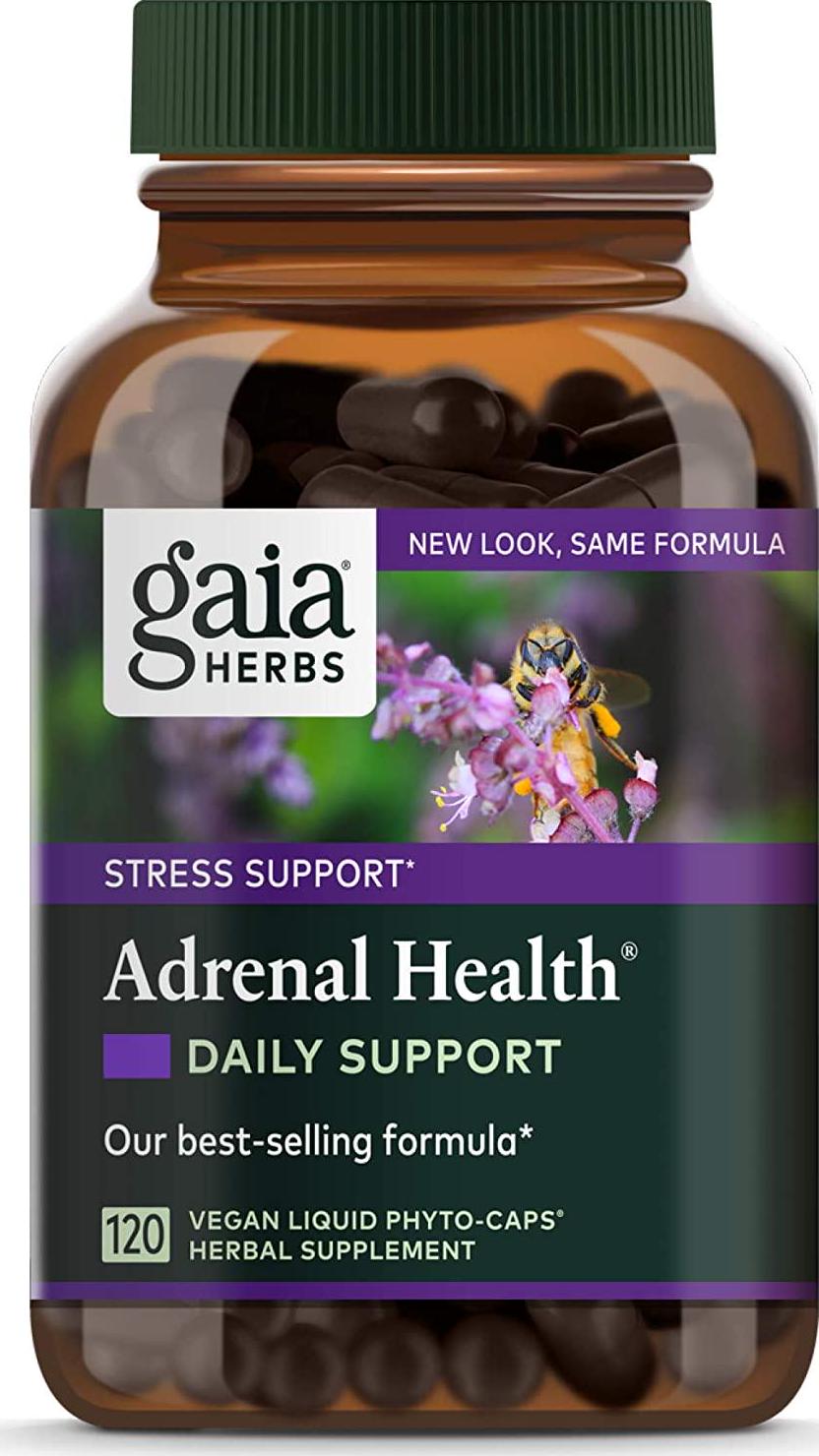 Gaia Herbs Adrenal Health Daily Support Liquid Phyto-Caps, 120 Count