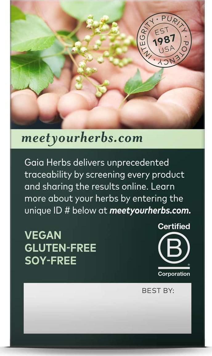 Gaia Herbs, Black Elderberry, Organic Sambucus Elderberry Extract for Daily Immune and Antioxidant Support, Vegan Powder Capsules, 30 Count (Pack of 2)