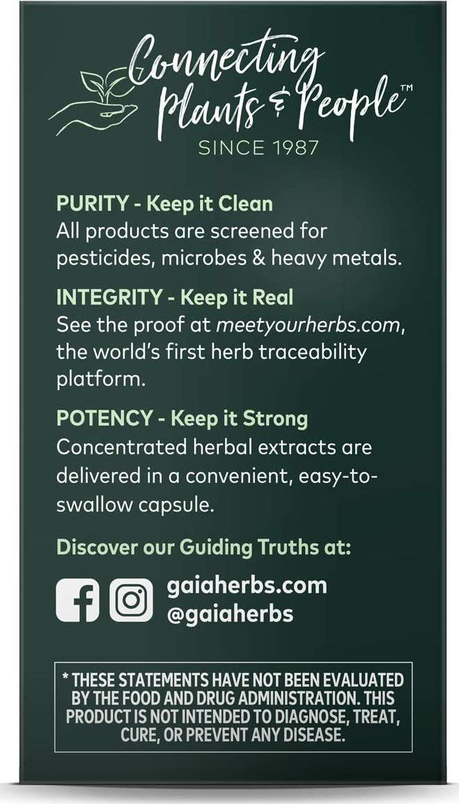 Gaia Herbs, Black Elderberry, Organic Sambucus Elderberry Extract for Daily Immune and Antioxidant Support, Vegan Powder Capsules, 30 Count (Pack of 2)