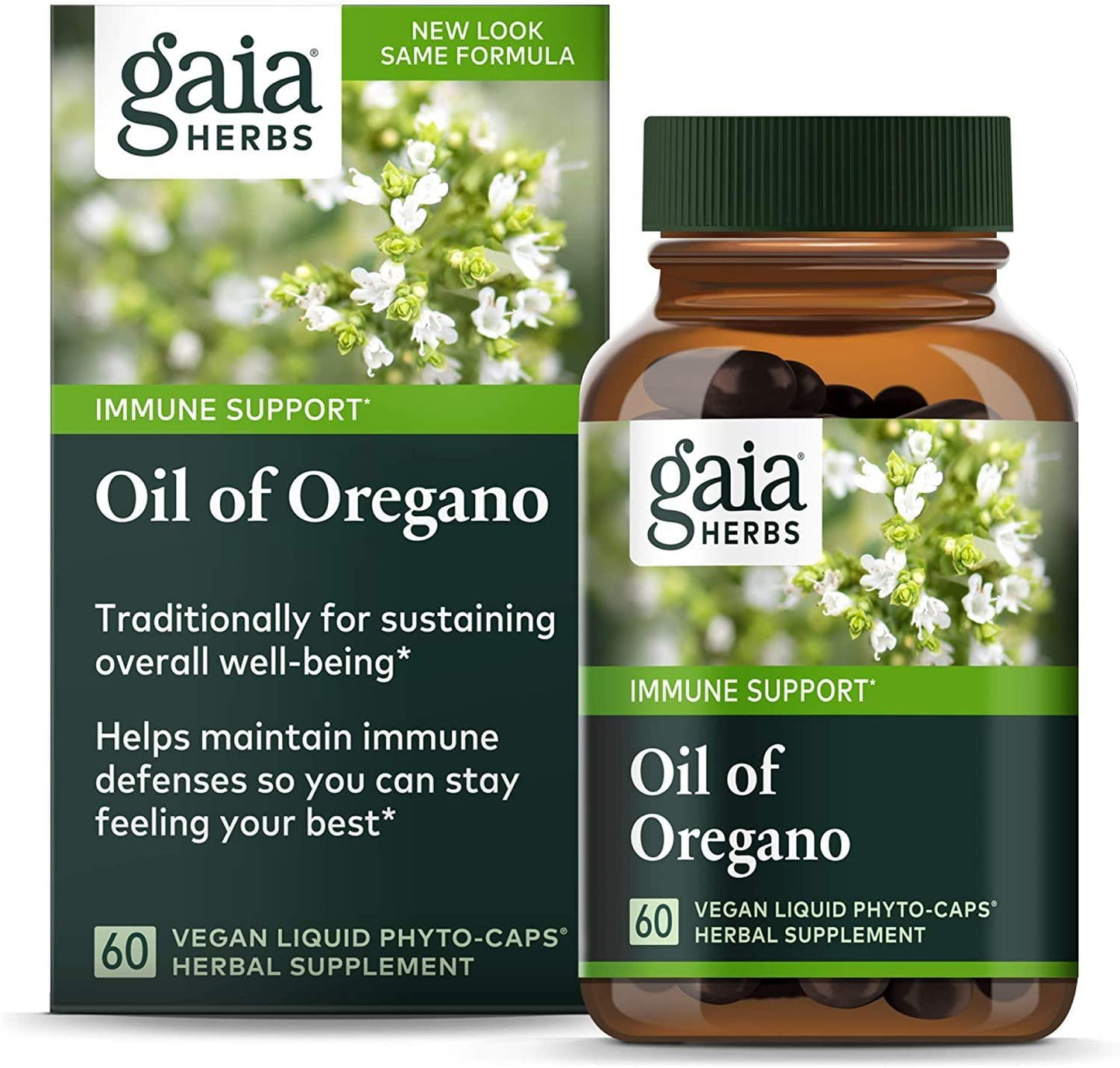 Gaia Herbs Oil of Oregano - Immune and Antioxidant Support Supplement to Help Sustain Overall Well-Being - with Oregano Oil, Carvacrol, and Thymol - 60 Vegan Liquid Phyto-Capsules (30-Day Supply)