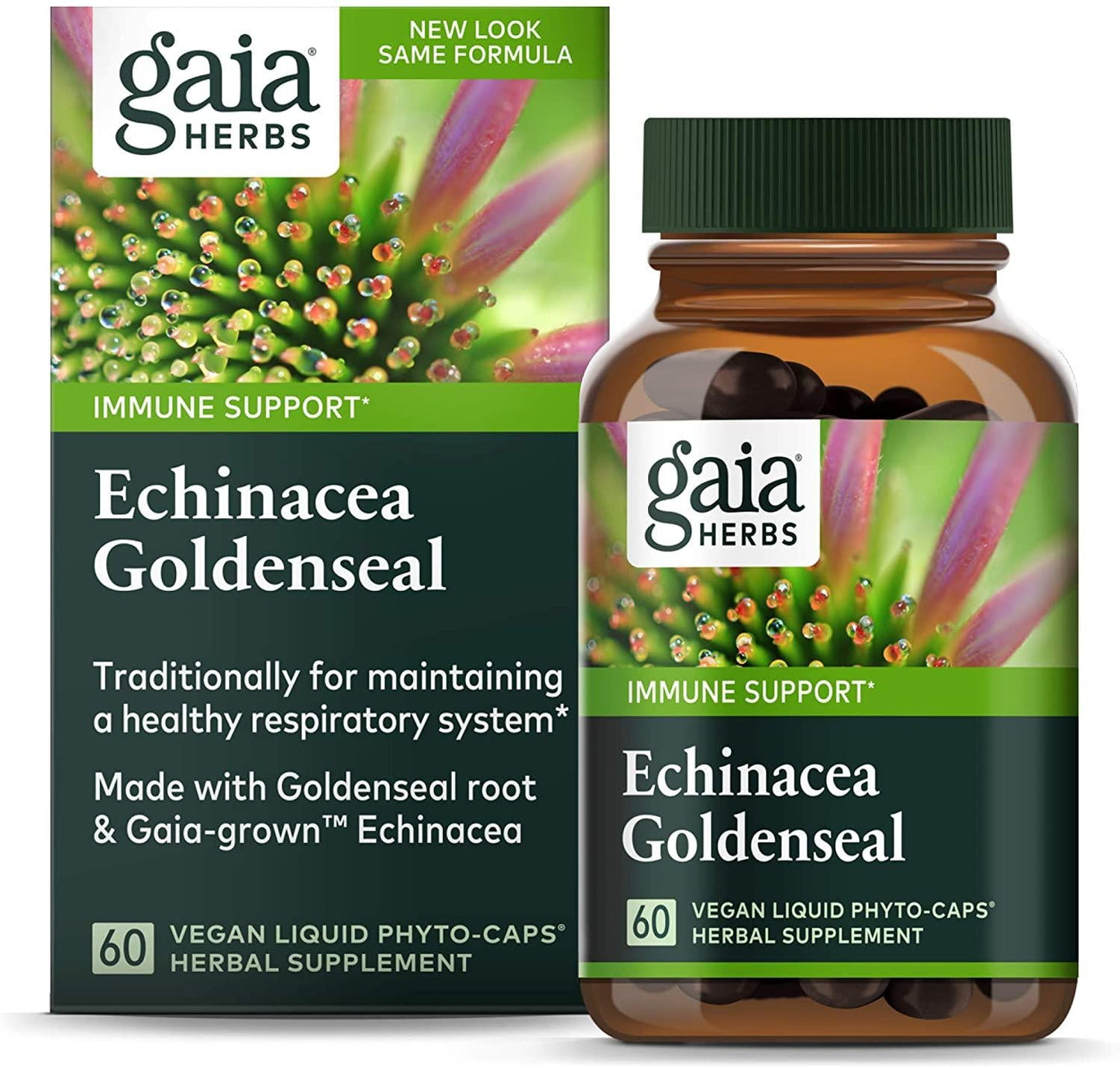 Gaia Herbs RapidRelief Echinacea Goldenseal 60 Vegetarian Liquid Phyto-Caps