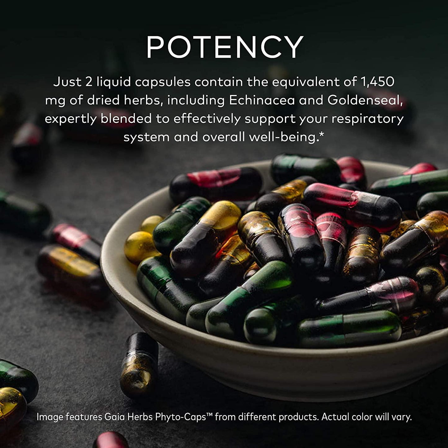 Gaia Herbs RapidRelief Echinacea Goldenseal 60 Vegetarian Liquid Phyto-Caps