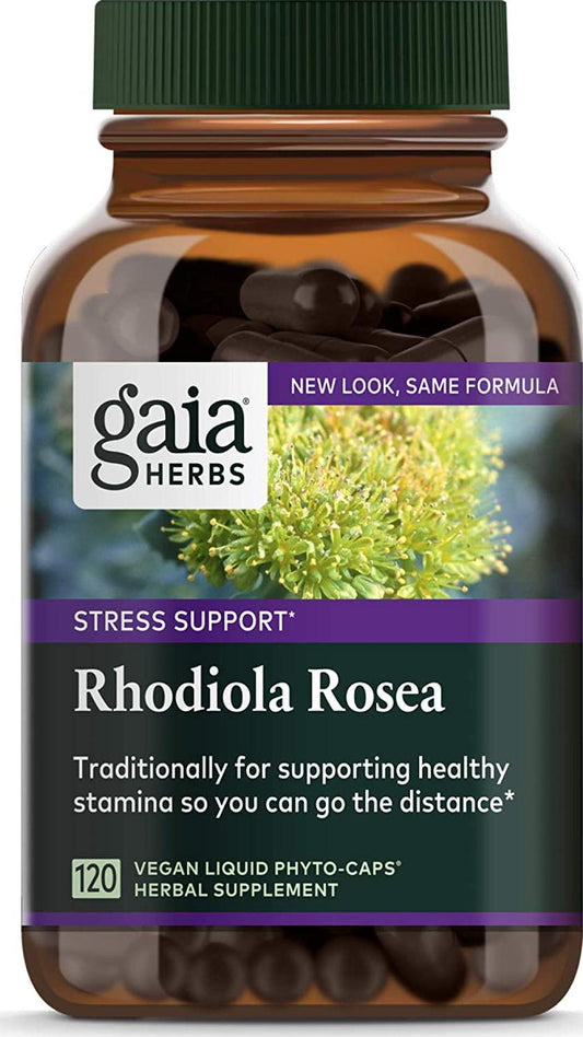 Gaia Herbs Rhodiola Rosea - Stress Support Supplement Traditionally for Supporting Healthy Stamina and Endurance - With Siberian Rhodiola Root Extract - 120 Vegan Liquid Phyto-Capsules (60-Day Supply)
