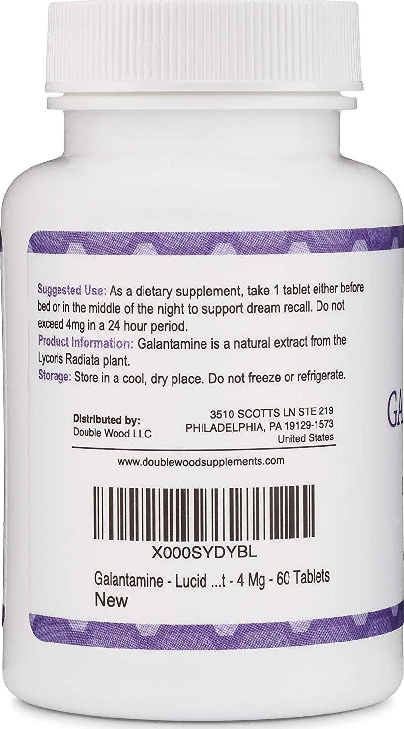 Galantamine for Dream Recall and Lucid Dreaming- 4 Mg - 60 Tablets