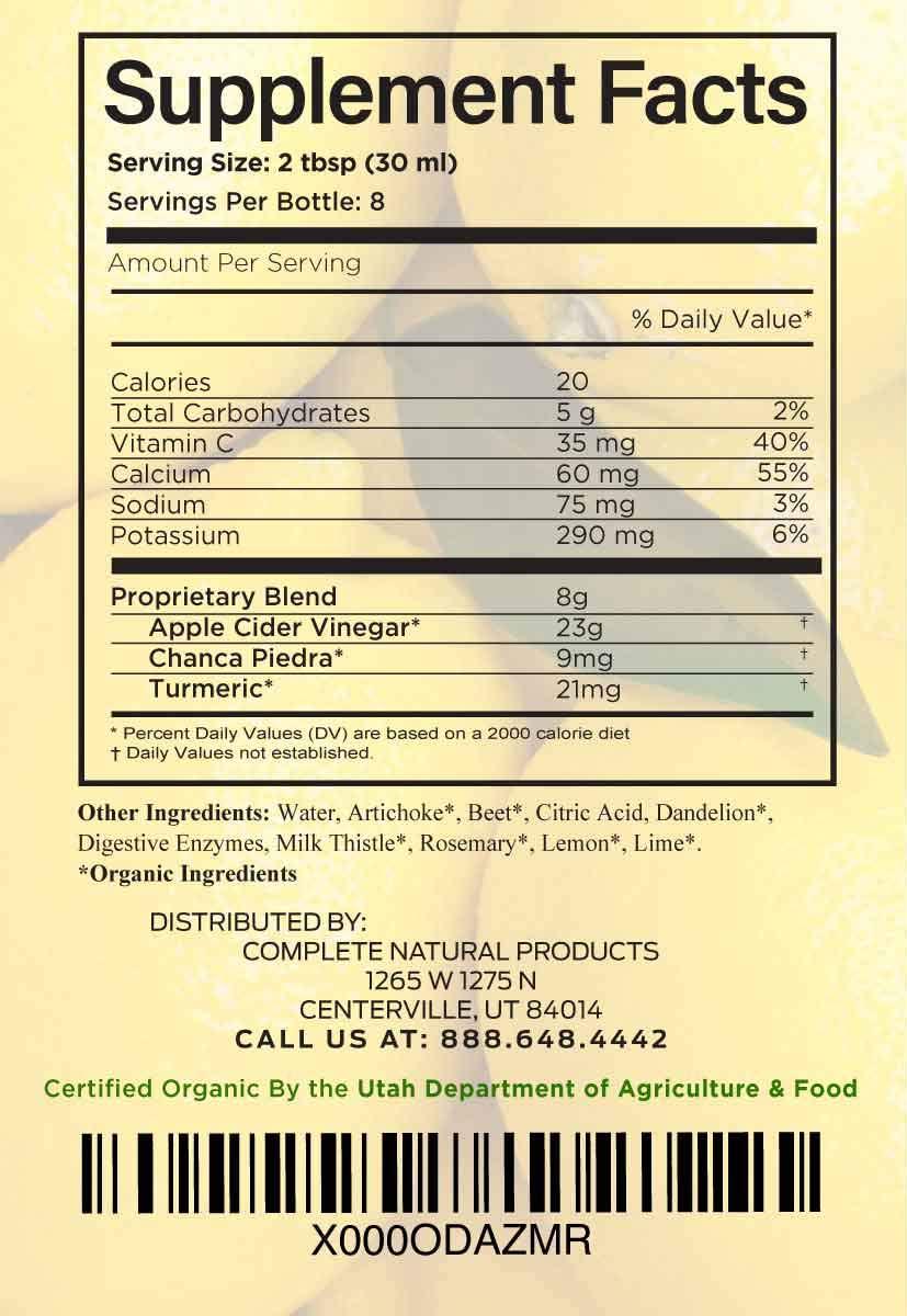 Gallbladder Complete 8oz Organic Liquid Concentrate - Digestive Vinegar Bitters Supplement