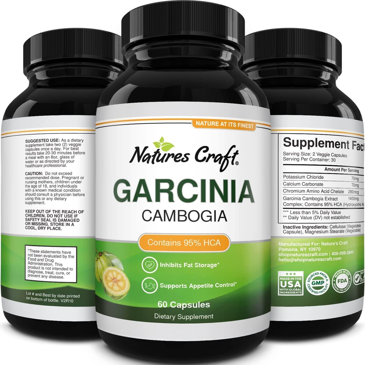 Garcinia Cambogia with 95% HCA Weight Loss Supplement - Best Fast Acting Fat Burner and Natural Carb Blocker Diet Pills - Pure Garcinia Extract Appetite Suppressant for Men and Women