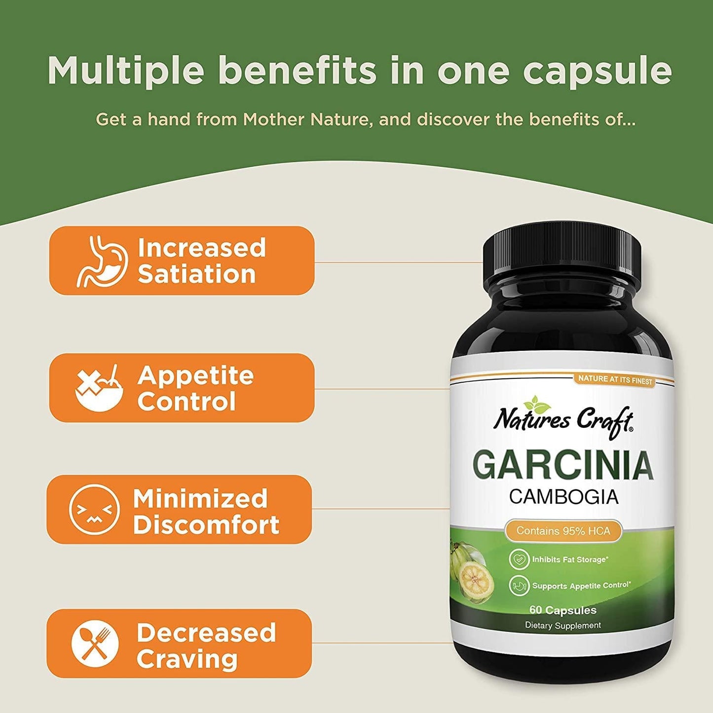Garcinia Cambogia with 95% HCA Weight Loss Supplement - Best Fast Acting Fat Burner and Natural Carb Blocker Diet Pills - Pure Garcinia Extract Appetite Suppressant for Men and Women