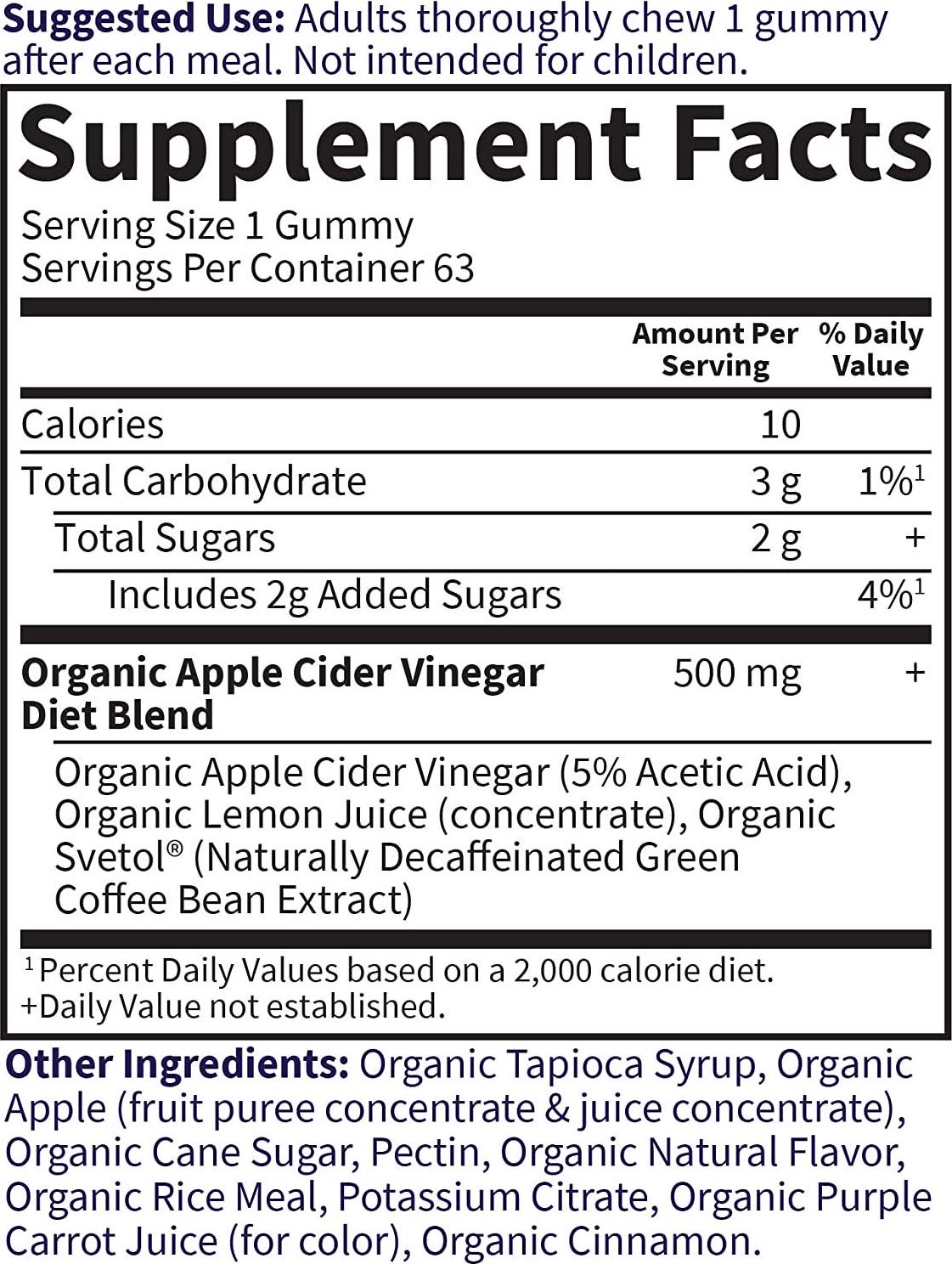 Garden of Life Garden Of Life Mykind Organics Apple Cider Vinegar Diet 63 Gummies, 63 Count
