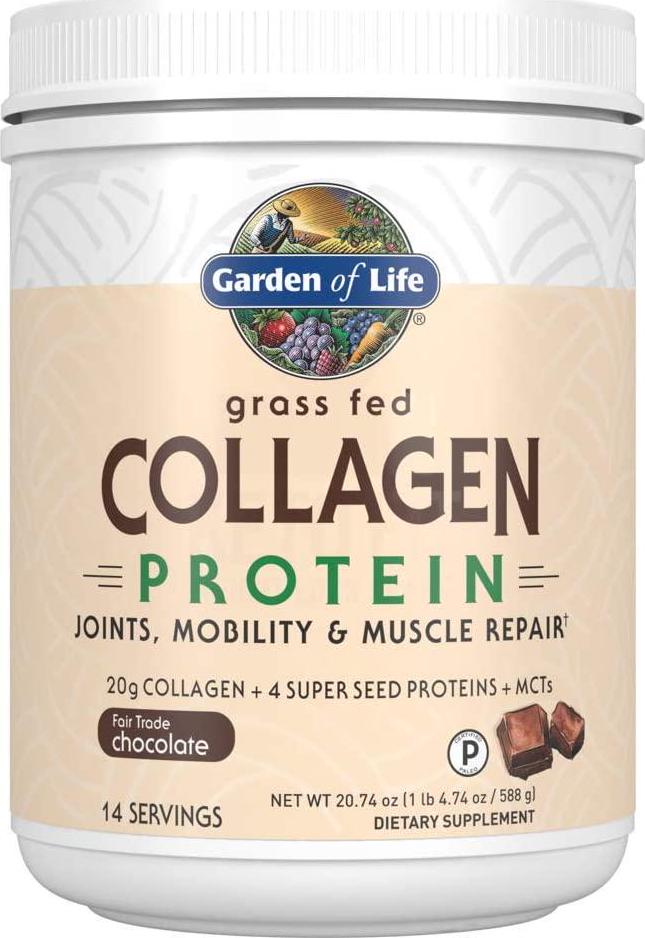 Garden of Life Grass Fed Collagen Protein Powder - Vanilla, 14 Servings, Collagen Powder for Joints Mobility Muscle Repair, Collagen Peptides, Super Seeds Coconut MCTs, Hydrolyzed Collagen Supplement