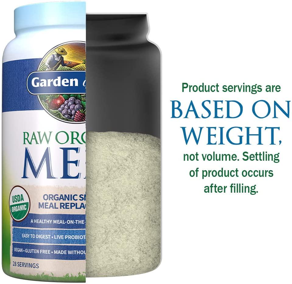 Garden of Life Meal Replacement - Organic Raw Plant Based Protein Powder, Vanilla, Vegan, Gluten-Free, 34.2oz (969g) Powder