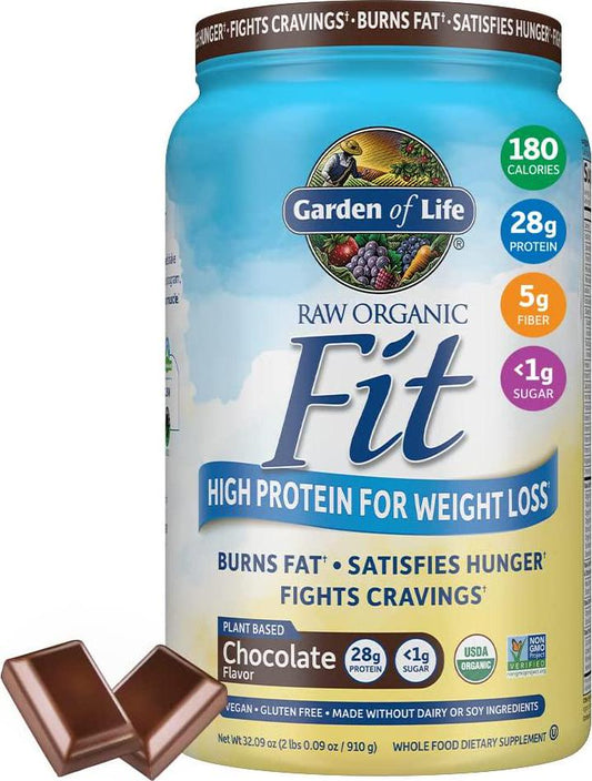 Garden of Life Organic Meal Replacement - Raw Organic Fit Vegan Nutritional Shake for Weight Loss, Chocolate, 32.5oz (2lbs / 922g) Powder