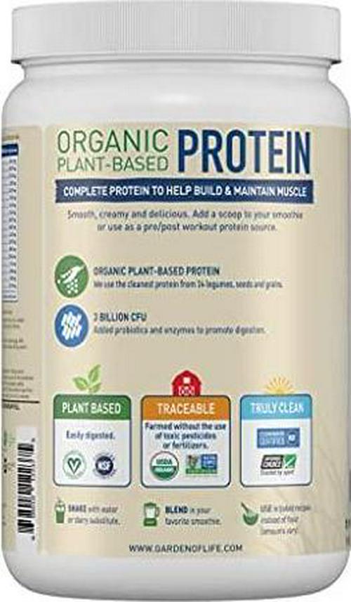 Garden of Life Organic Protein Shake Powder, Vanilla Flavor