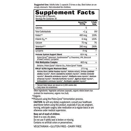 Garden of Life RM-10 Ultra Ultimate Broad Spectrum Immune Support System for Cell Function, DNA Methylation Complex and Organic Mushroom Blend, 90 Count