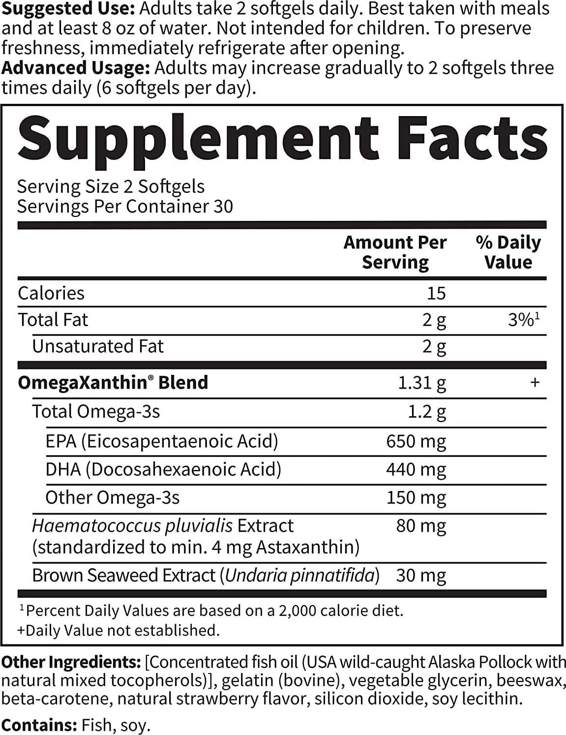 Garden of Life Ultra Pure EPA/DHA Omega 3 Fish Oil - Oceans 3 Beyond Omega 3 Supplement with Antioxidants, 60 Softgels