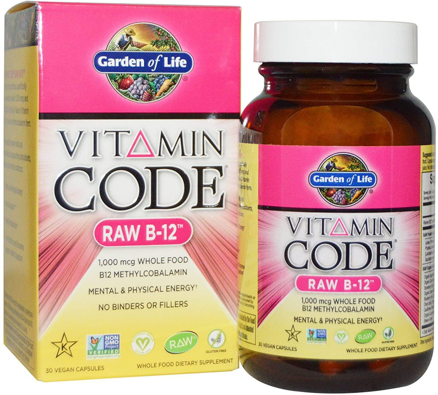 Garden of Life Vitamin Code Raw B12 30 Vegan Capsules (Pack of 2)