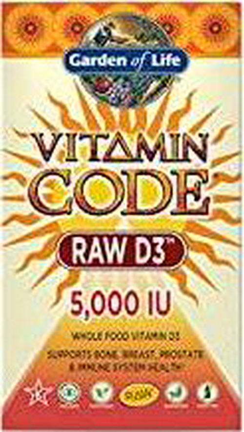 Garden of Life Vitamin Code Raw D3 5,000 IU, 120 or (60x2) Capsules