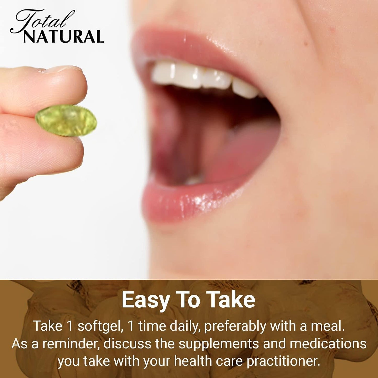 Garlic Extract 5000mg 200 Count Bottle of Softgels [1 Bottle] by Total Natural, Safe and Natural Cardiovascular Health Supplement for Men and Women, GMP Premium Ingredients