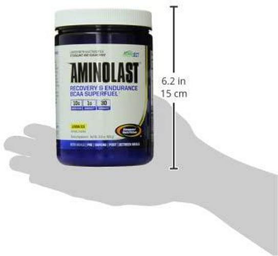 Gaspari Nutrition Aminolast, Recovery and Endurance BCAA Superfuel, 2:1:1 Amino Acid Ratio, Fueled with Electrolytes (30 Servings, Lemon Ice)