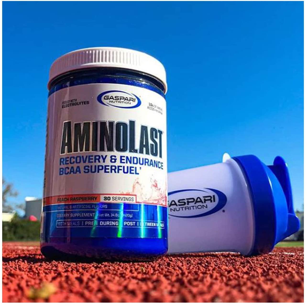 Gaspari Nutrition Amino Last, Muscle Recovery and Endurance Powder, BCAA, Peach Raspberry, 30 Serving