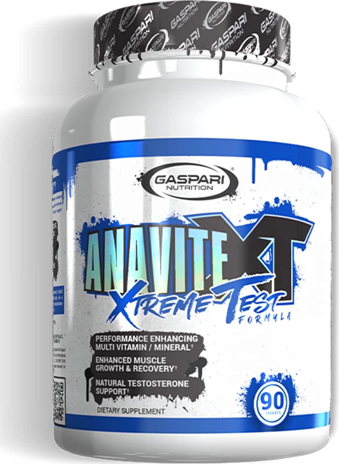 Gaspari Nutrition AnaviteXT: Multivitamin and Mineral Complex for Men, Enhanced Muscle Growth and Recovery, Testosterone Support, 90 Tablets