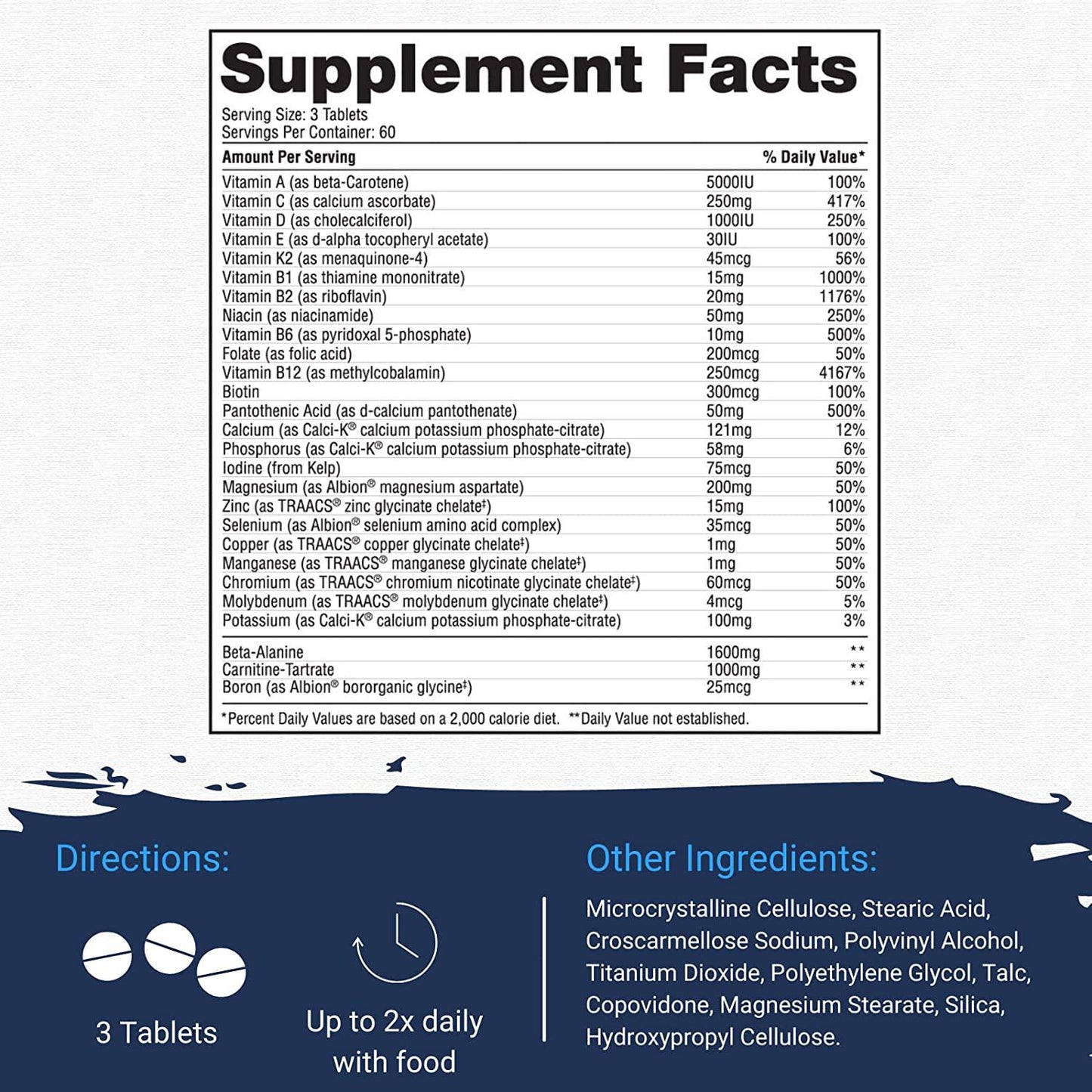 Gaspari Nutrition Anavite - Sports Multi-Vitamin with Amino Acids, Beta-Alanine and L-Carnitine, Enhanced Performance and Recovery, 180 Tablets