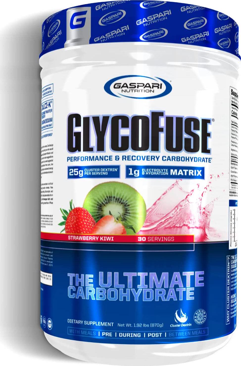 Gaspari Nutrition Glycofuse: Performance and Recovery Carbohydrate, 25g Cluster Dextrin and 1g Electrolyte and Hydration Matrix, 30 Servings (Kiwi Strawberry)