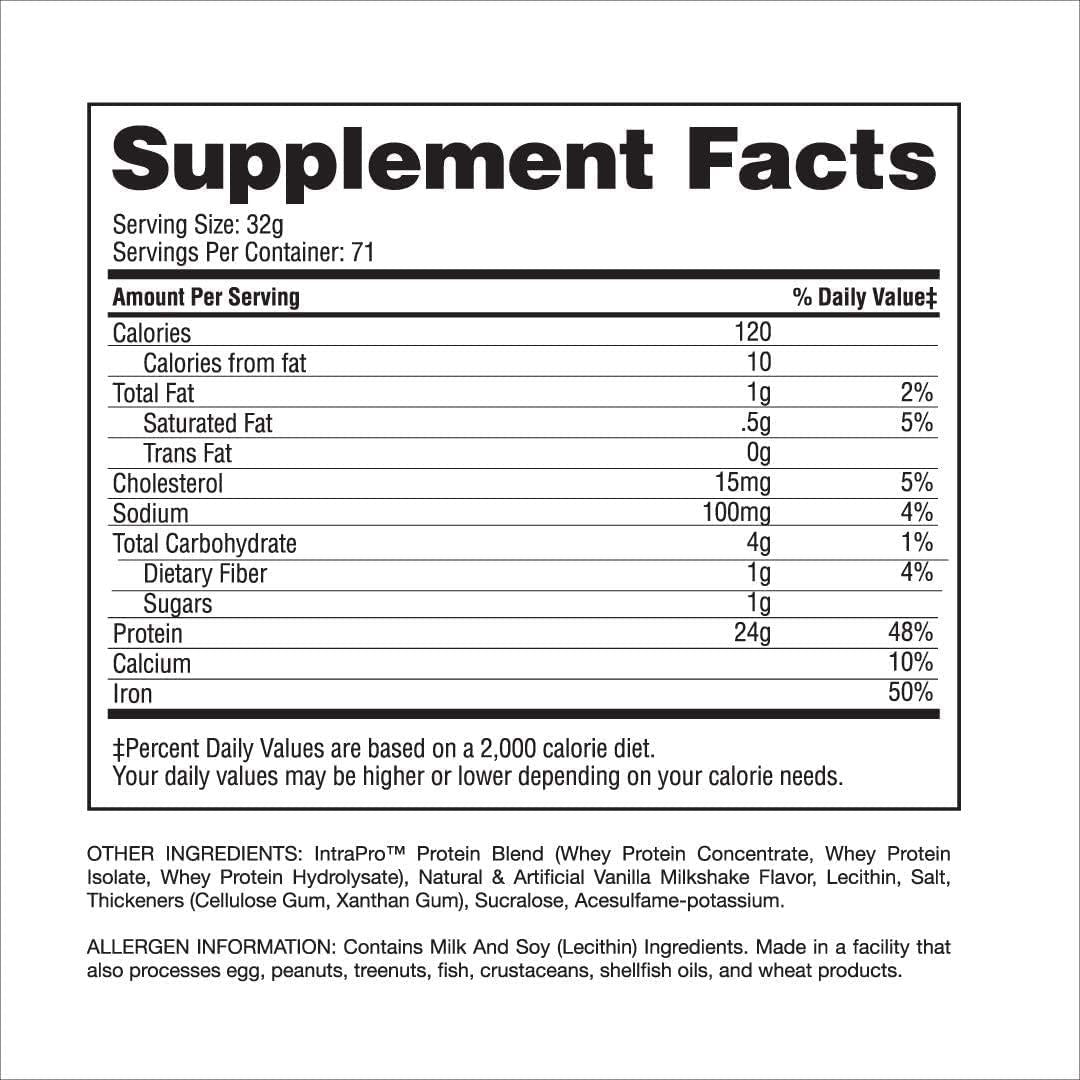 Gaspari Nutrition IntraPro Premium, Whey Protein Shake, No Sugar Added and Aspartame Free (5lbs, Vanilla Milkshake)