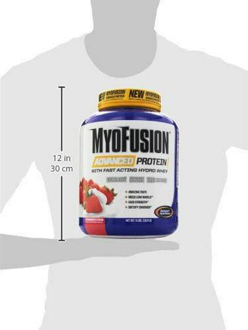 Gaspari Nutrition Myofusion Advanced Protein, Strawberries and Cream, 4 Pound