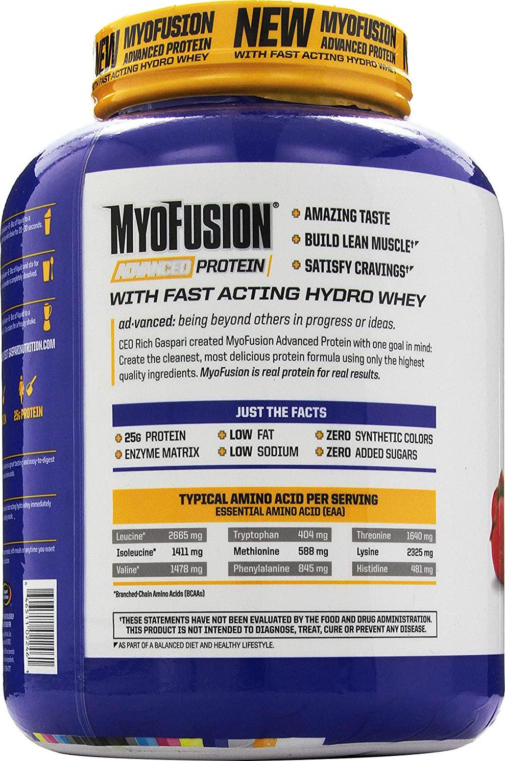 Gaspari Nutrition Myofusion Advanced Protein, Strawberries and Cream, 4 Pound