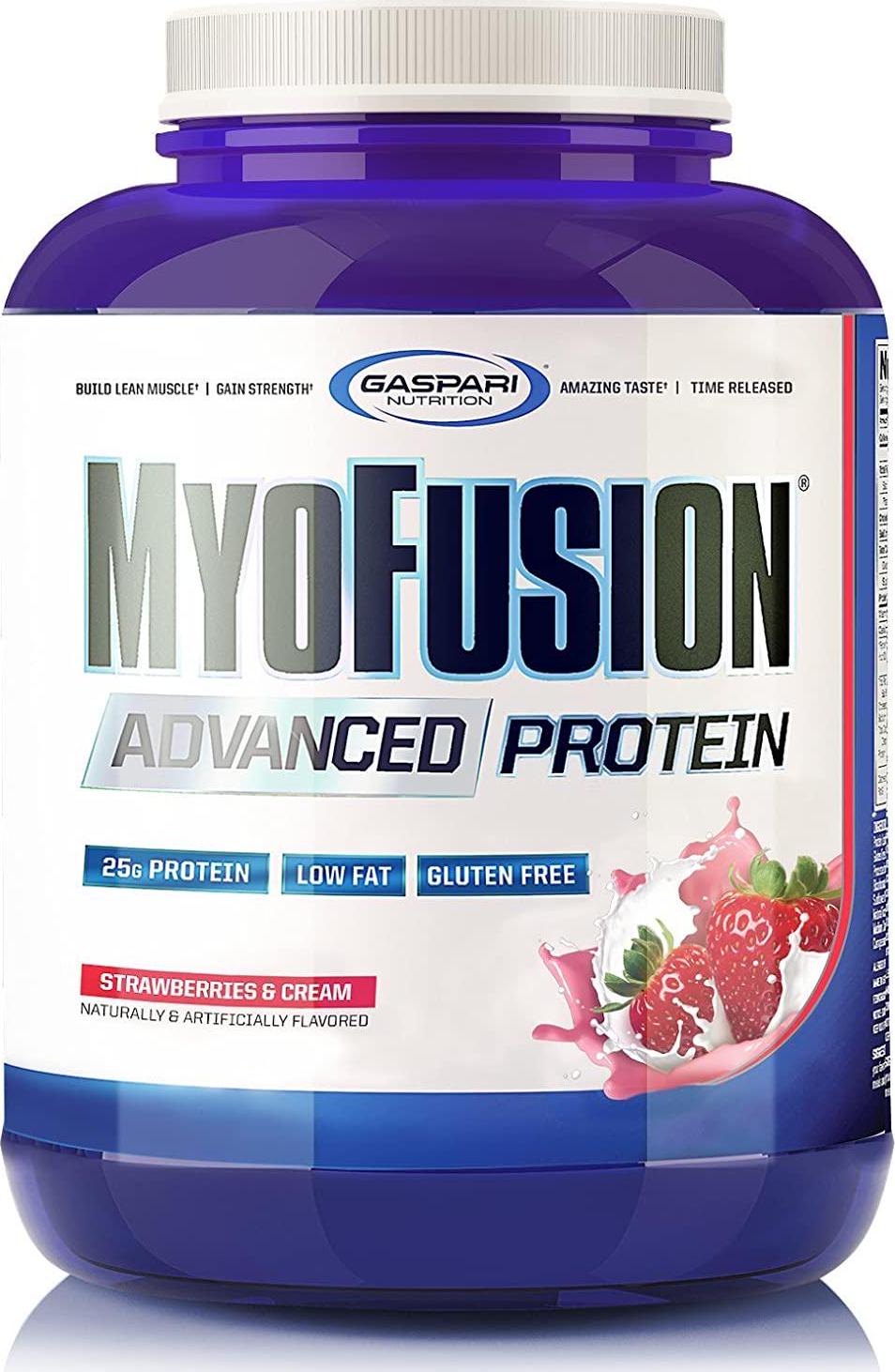 Gaspari Nutrition Myofusion Advanced Protein, Strawberries and Cream, 4 Pound