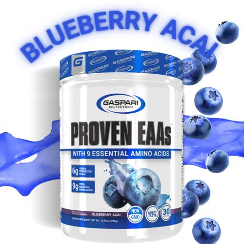 Gaspari Nutrition: Proven EAAs, Vegan Fermented EAAs, Enhances Recovery and Replenishes Electrolytes, Non-GMO, 30 Servings (Blueberry Acai)