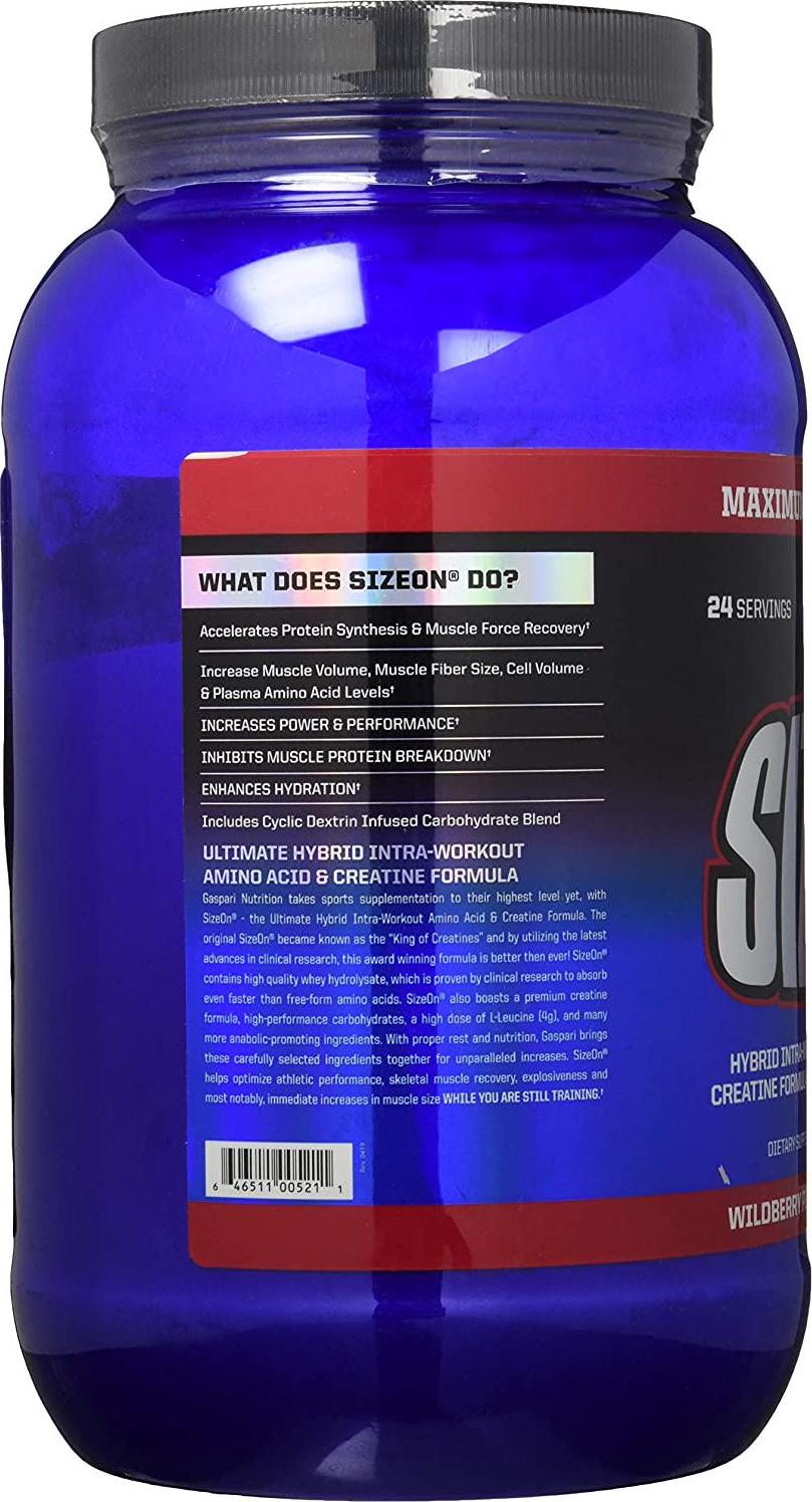 Gaspari Nutrition SizeOn, The Ultimate Hybrid Intra-Workout Amino Acid and Creatine Formula, Increased Muscle Volume and Muscle Recovery (3.59 Pound, Wild Berry Punch)