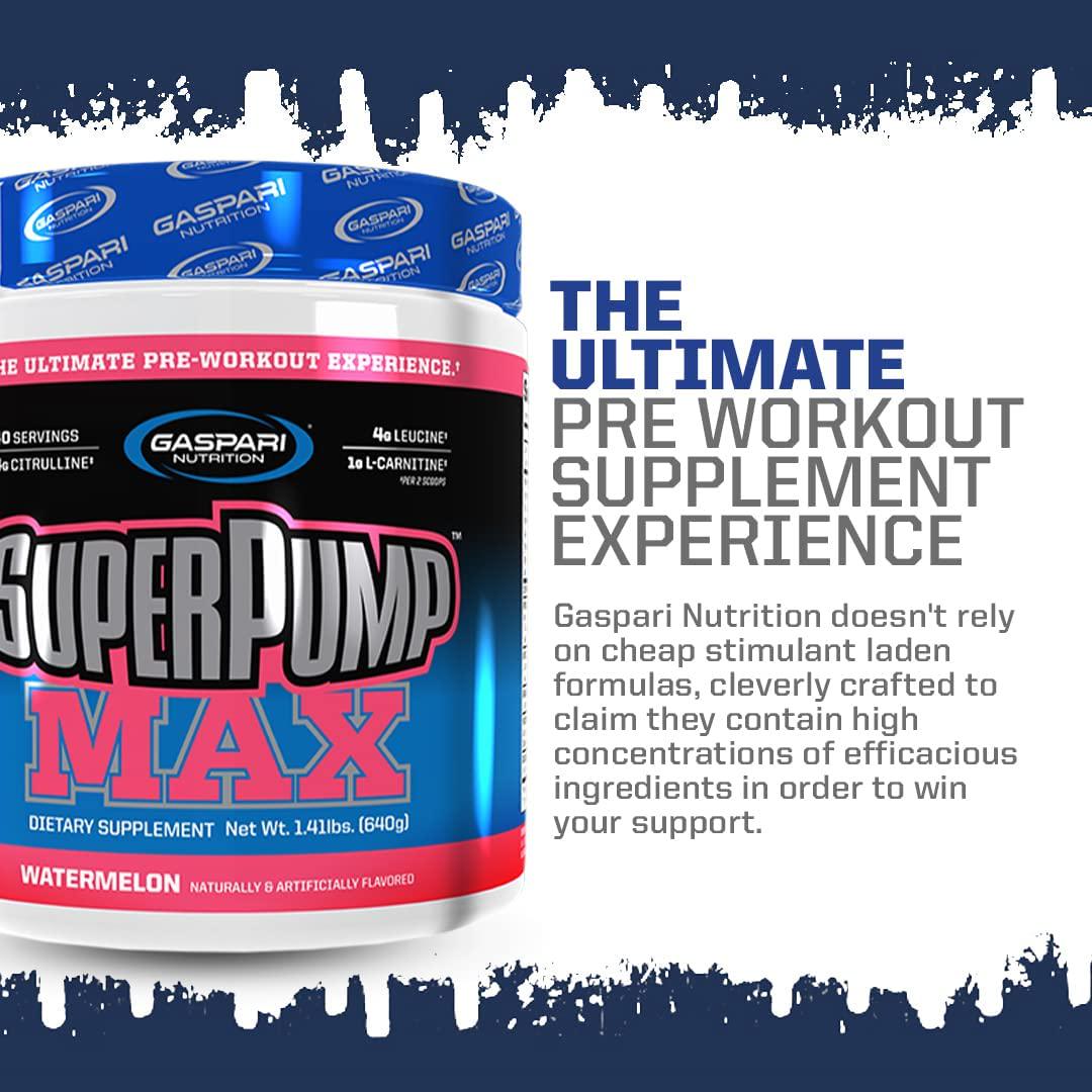 Gaspari Nutrition SuperPump MAX, The Ultimate Pre Workout Powder, Sustained Energy Preworkout, Nitric Oxide Booster, Muscle Growth, Recovery and Replenishes Electrolytes (40 Serving, Fruit Punch)