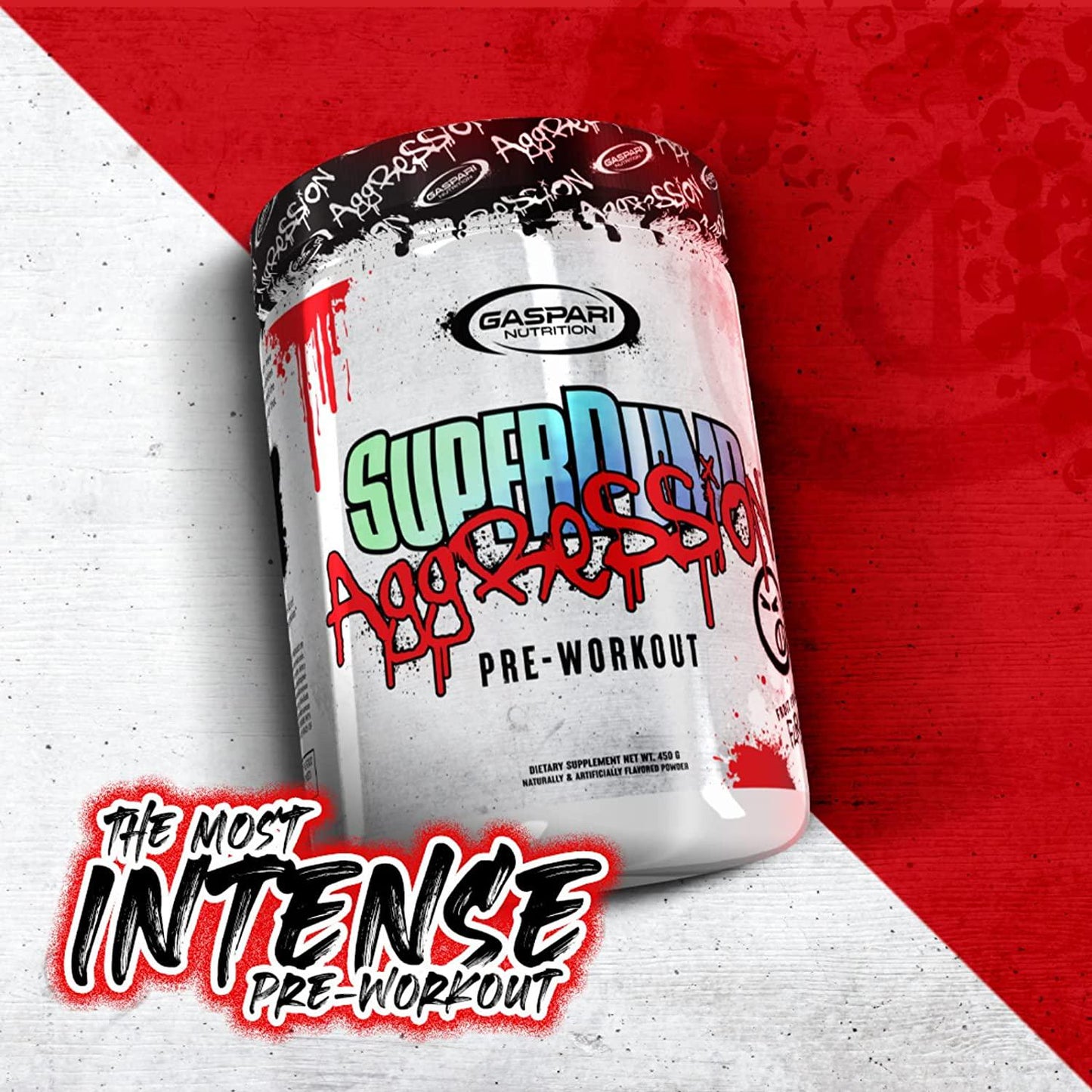 Gaspari Nutrition SuperPump Aggression Pre-Workout: Energy, Focus, Endurance and Recovery, with Creatine and Caffeine - Fruit Punch Fury, 25 Servings
