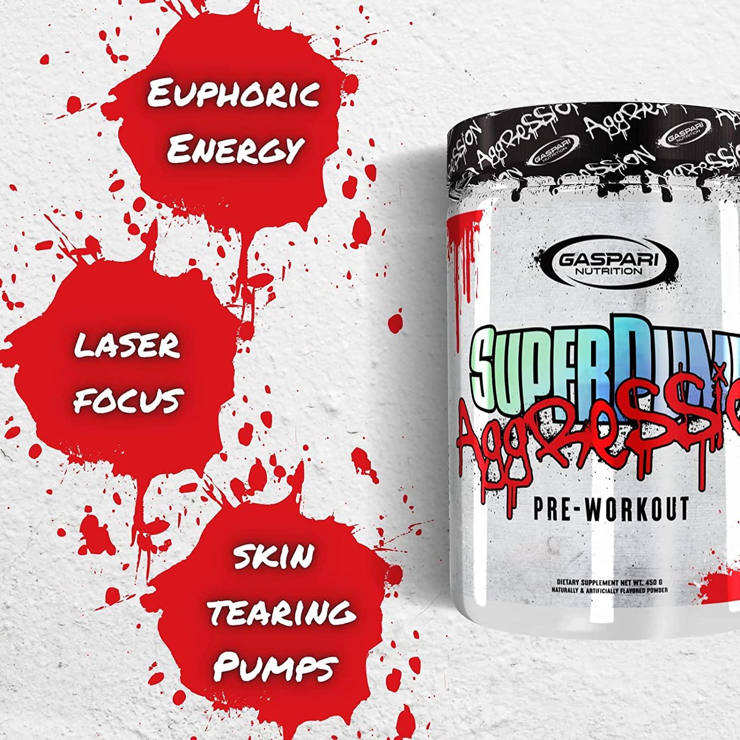 Gaspari Nutrition SuperPump Aggression Pre-Workout: Energy, Focus, Endurance and Recovery, with Creatine and Caffeine - Fruit Punch Fury, 25 Servings