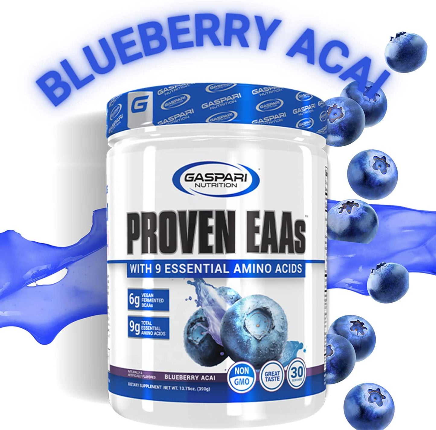 Gaspari Nutritions Proven EAAs with 9 Essential Amino Acids Powder, Acai Blueberry, 390 grams