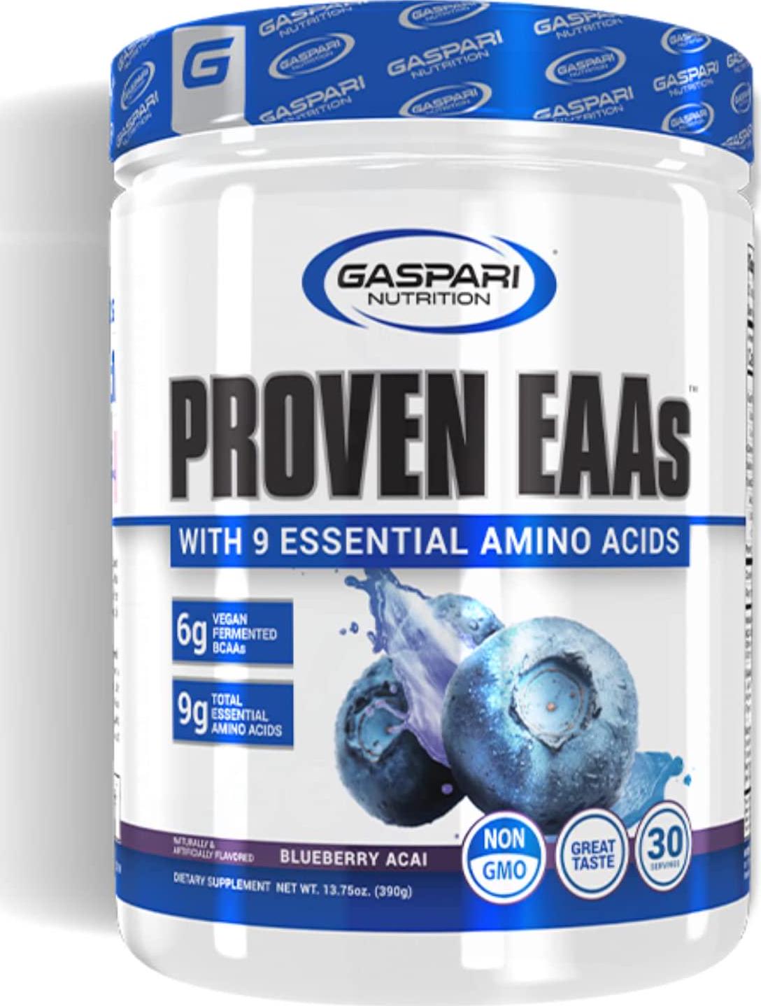 Gaspari Nutritions Proven EAAs with 9 Essential Amino Acids Powder, Acai Blueberry, 390 grams