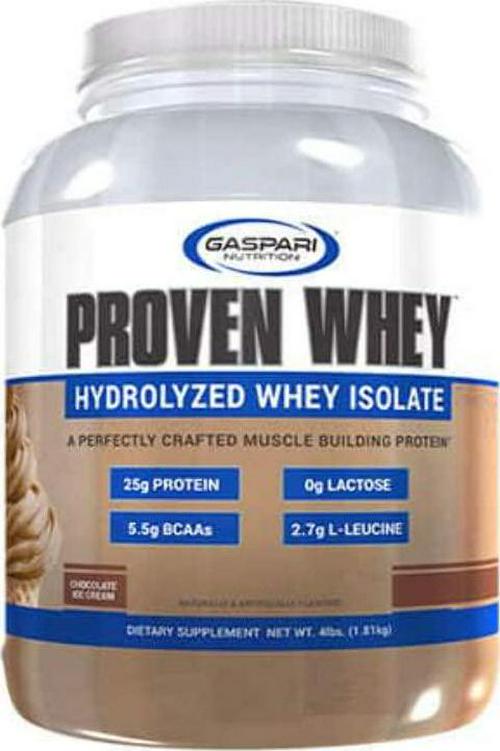 Gaspari Nutritions Proven Whey Isolate, Vanilla Ice Cream, 1.8 kilograms