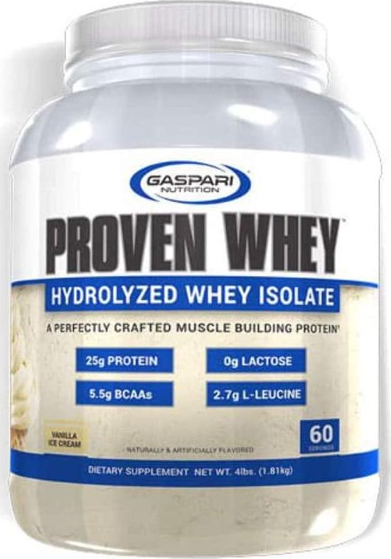 Gaspari Nutritions Proven Whey Isolate, Vanilla Ice Cream, 1.8 kilograms