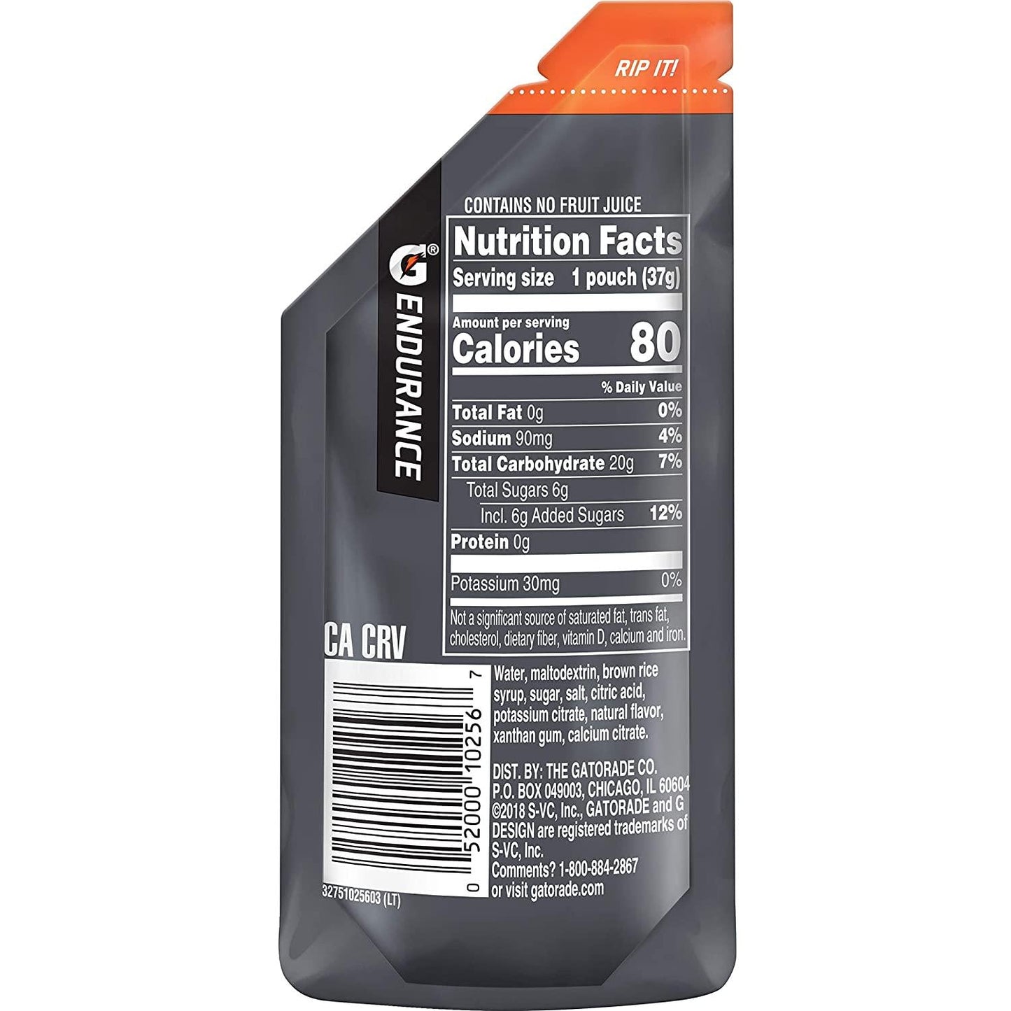 Gatorade Endurance Energy Gel No Caffeine 4 Flavor Variety Pack of 12