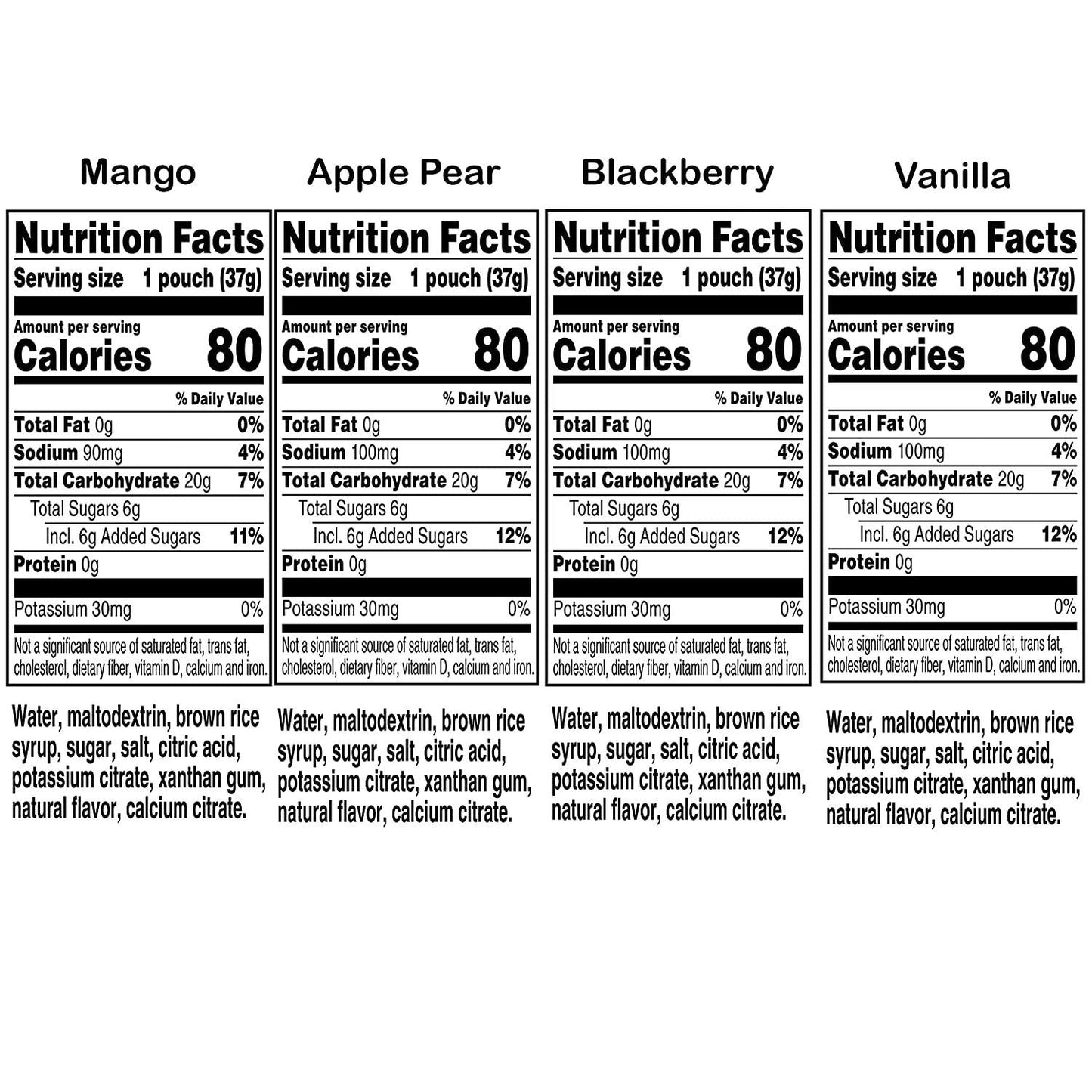 Gatorade Endurance Energy Gel No Caffeine 4 Flavor Variety Pack of 12