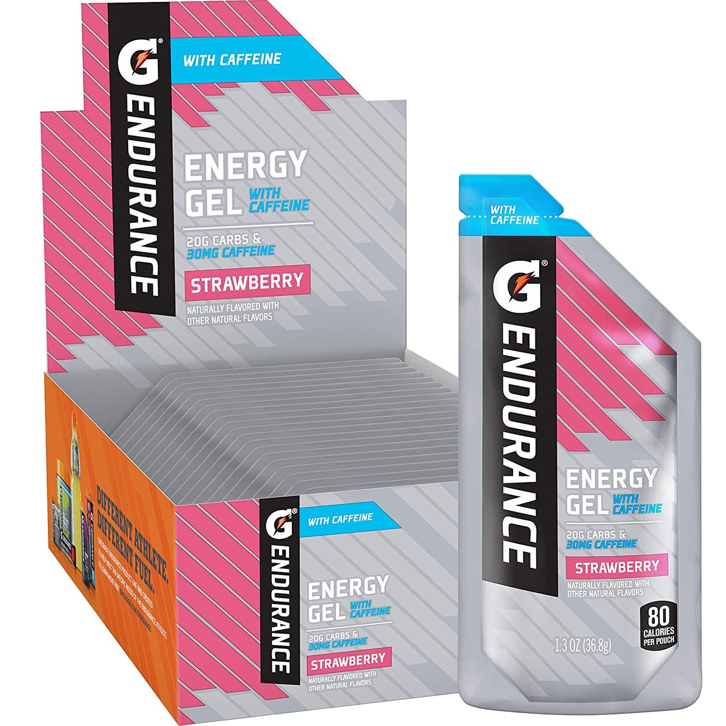 Gatorade Endurance Energy Gel with Caffeine, Strawberry, 1.3oz Pouches (Pack of 21)