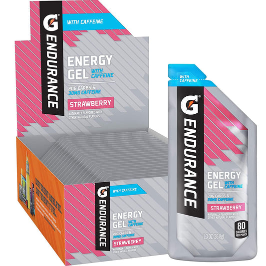 Gatorade Endurance Energy Gel with Caffeine, Strawberry, 1.3oz Pouches (Pack of 21)