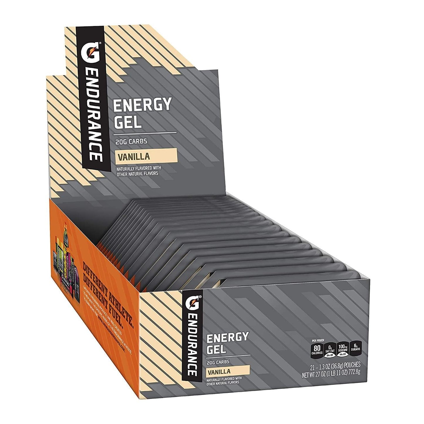 Gatorade Endurance Energy Gel, Vanilla, 21 Pack, 1.3 oz Pouches