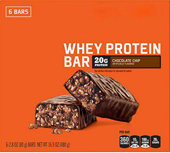 Gatorade Whey Protein Recover Bars, Chocolate Chip, 6 Count