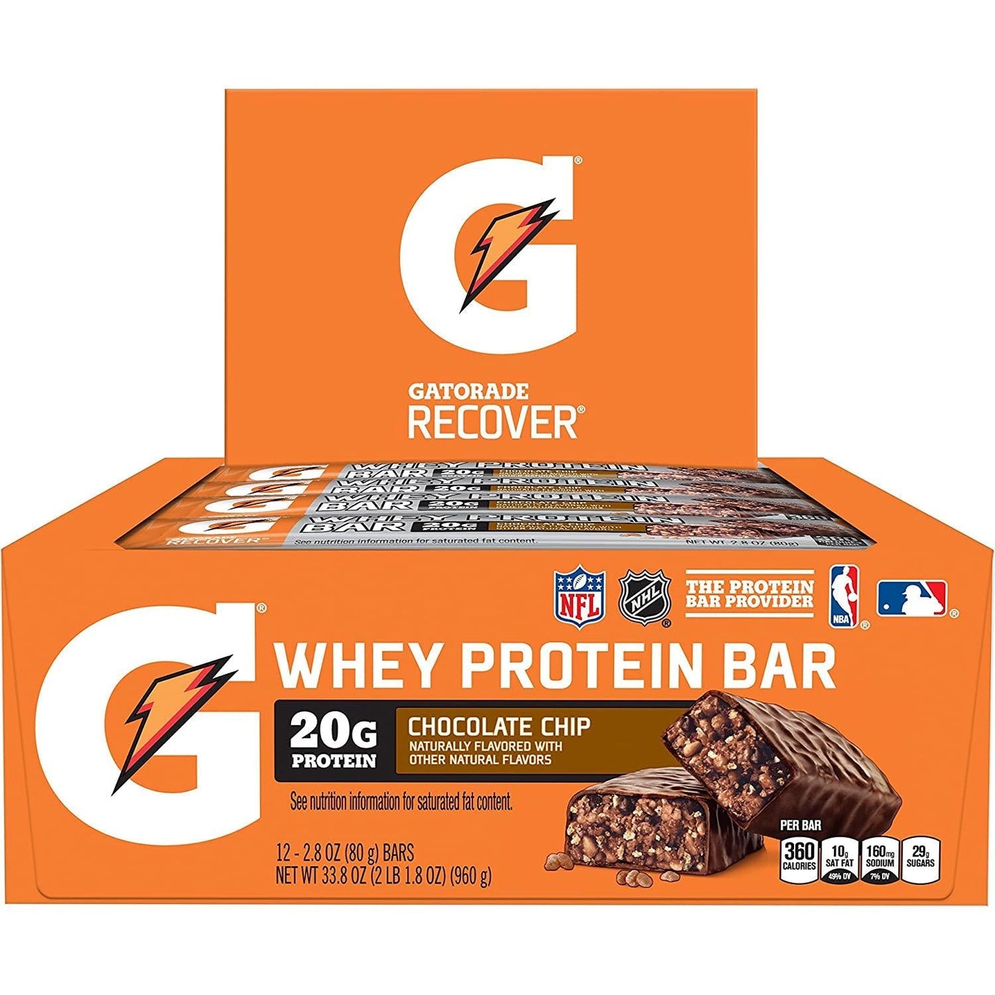 Gatorade Whey Protein Recover Bars, Chocolate Chip, 2.8 ounce bars (12 Count) and Classic Thirst Quencher, Variety Pack, 12 Ounce Bottles (Pack of 24)