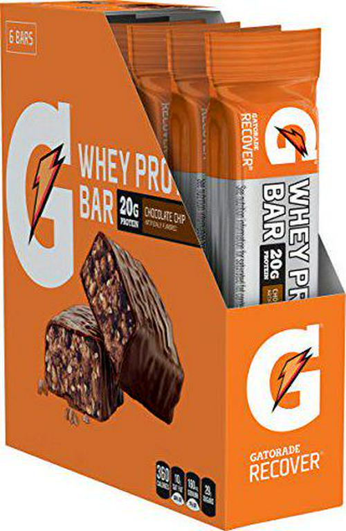 Gatorade Whey Protein Recover Bars, Chocolate Chip, 6 Count