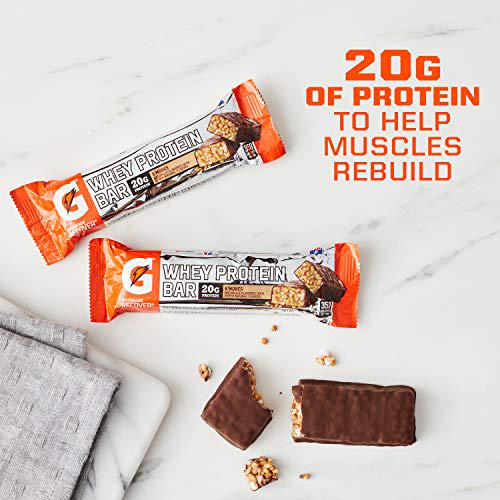 Gatorade Whey Protein Bars, Variety Pack, 2.8 oz bars (Pack of 18) and Whey Protein Recover Bars, S'mores, 2.8 ounce bars (12 Pack)